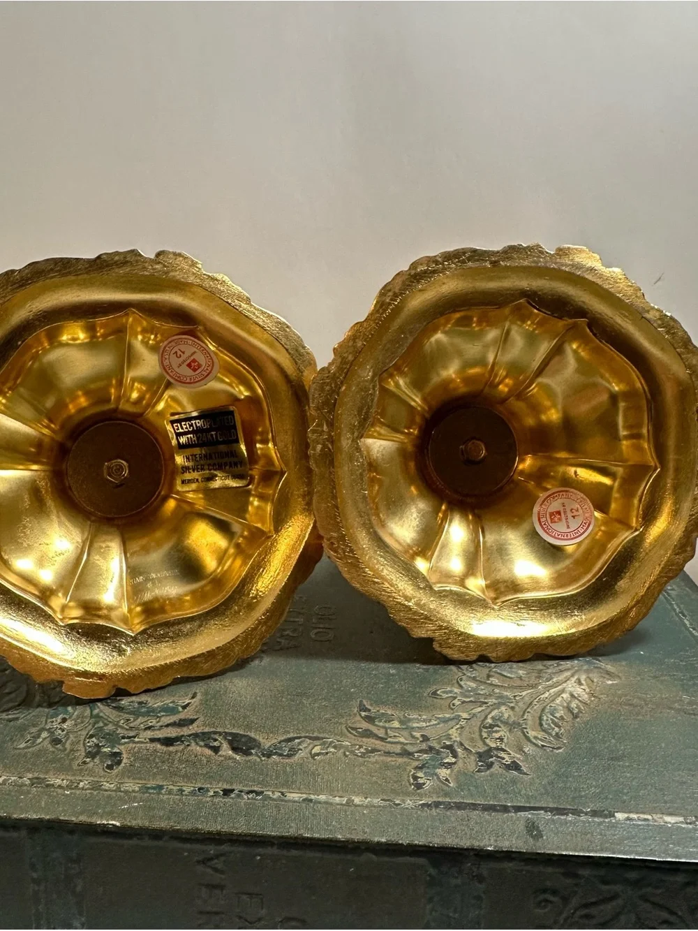 Brass Rococo-Style Candlestick Pair